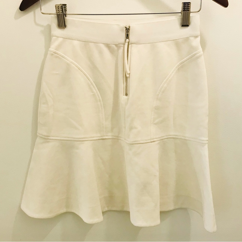 Rebecca Taylor Fit and Flare Skirt 0 white cotton silk - Picture 2 of 8